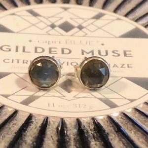 Mini Silver/Labradorite Stud Earrings